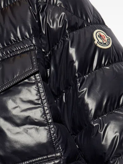 Moncler Blue Down Jacket With Front Press-stud Fastening