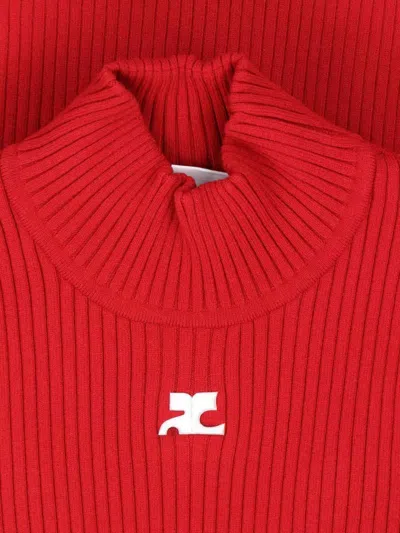 Courrèges Reedition Rib Knit In Red