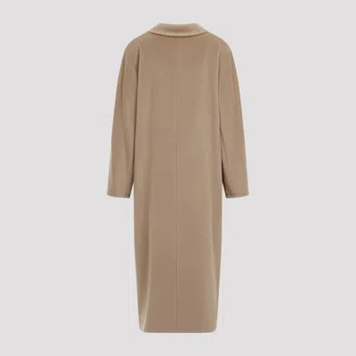 Max Mara Double-breasted Beige Wool-cashmere Coat With Tailored Silhouette