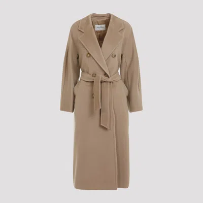 Max Mara Double-breasted Beige Wool-cashmere Coat With Tailored Silhouette
