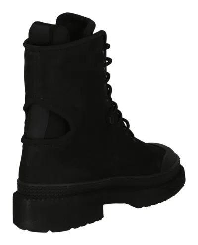 Ferragamo Mixed Media Combat Boots