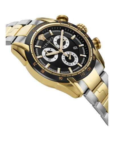 Versace V-ray Chronograph Watch With Two-tone Case