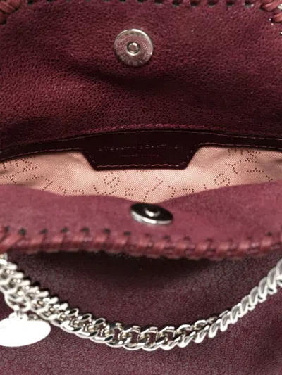 Stella Mccartney Bordeaux Red Bag With Chain-link Handles And Logo Charm