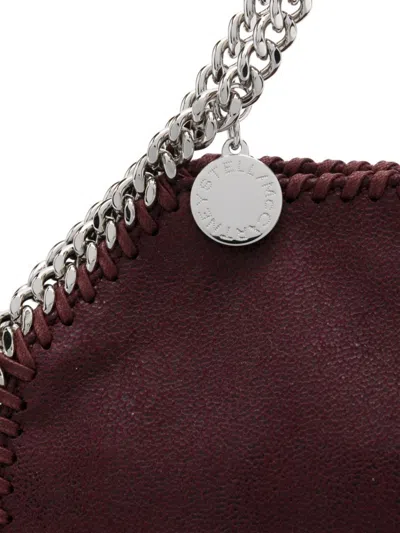 Stella Mccartney Bordeaux Red Bag With Chain-link Handles And Logo Charm