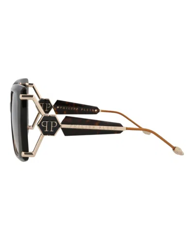 Philipp Plein Square-frame Acetate Sunglasses With Saddle Nose Bridge In Brown