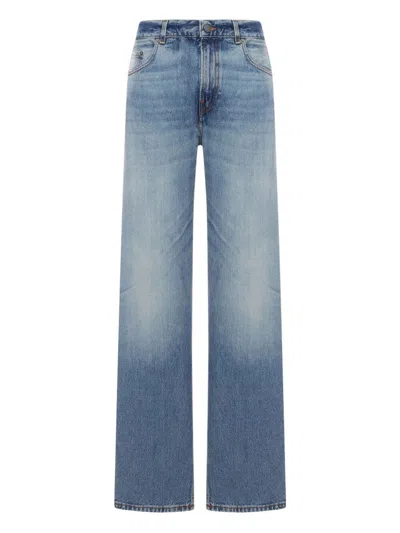 Haikure Wide Blue Washed Effect Jeans In Blue