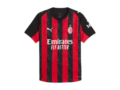 Pre-owned Puma Men's  Ac Milan '25/'26 Home Authentic Jersey In For All Time Red/black