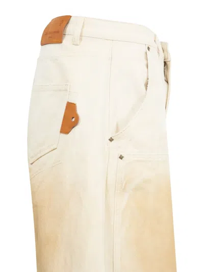 Untitled Artworks Faded-effect Shorts In Silver