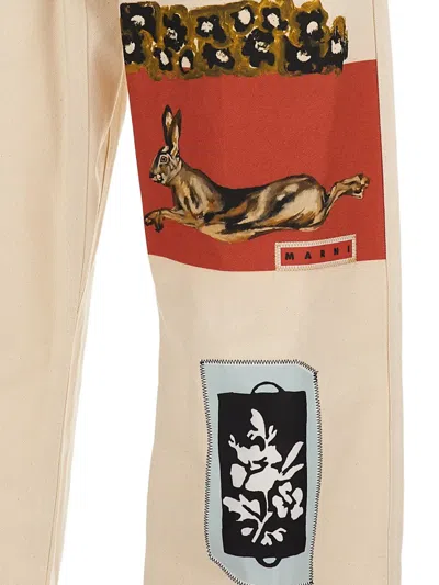 Marni Printed Track Pants In Neutral