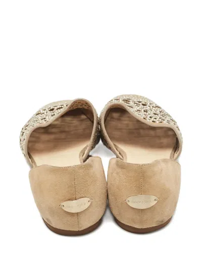 Pre-owned Jimmy Choo Globe Crystal-embellished Ballet Flats