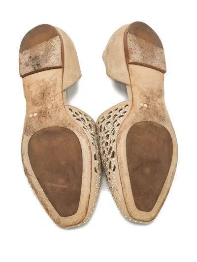 Pre-owned Jimmy Choo Globe Crystal-embellished Ballet Flats