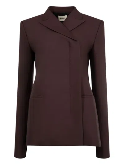 Khaite Silvannah Wool & Silk Blazer In Burgundy