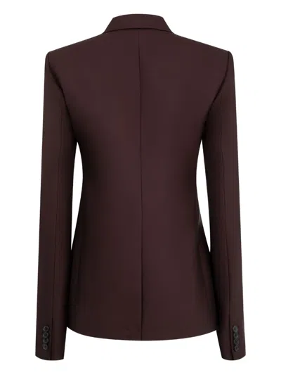 Khaite Silvannah Wool & Silk Blazer In Burgundy