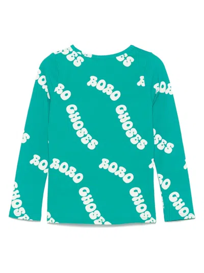 Bobo Choses Wavy Logo Rashguard Top In Green
