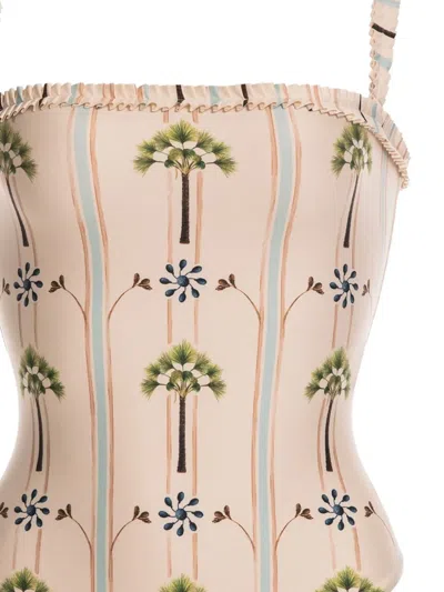 Agua By Agua Bendita Limón Moriche Palm-tree Ruffled Swimsuit