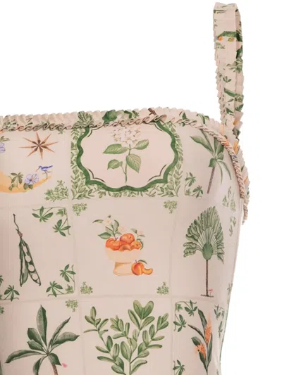 Agua By Agua Bendita Limón Wild Ruffled Floral-print Swimsuit