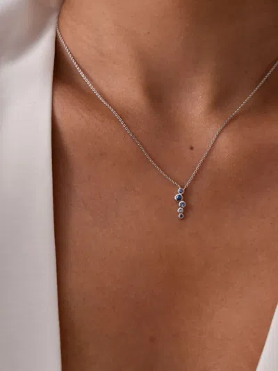 Dower & Hall 18kt White Gold Cascade Apphire And Aquamarine Necklace In Metallic