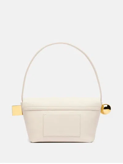 Jacquemus Le Rond Carre Leather Shoulder Bag In White