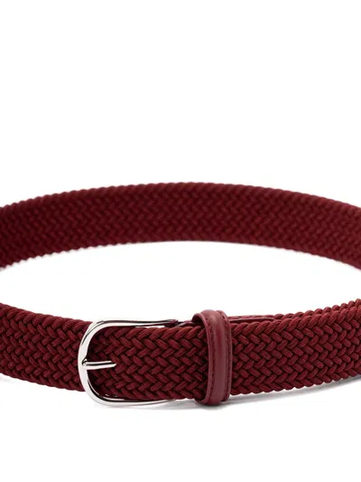 Anderson's Woven Belt In Burgundy