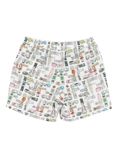 Fendi Graphic-printed Shorts In Multi