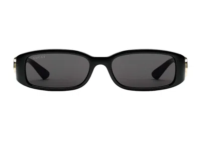 Pre-owned Gucci Women's  Rectangular Frame Sunglasses In Black (797277 J16911012)