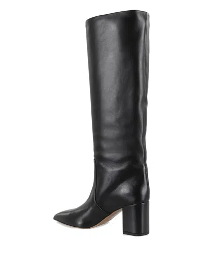 Paris Texas Leather Pointed-toe Block-heel Boots In Black