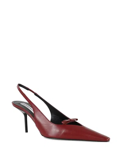 Victoria Beckham Pointed Toe Slingback Pumps With Bow Detail In Red