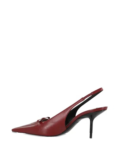 Victoria Beckham Pointed Toe Slingback Pumps With Bow Detail In Red