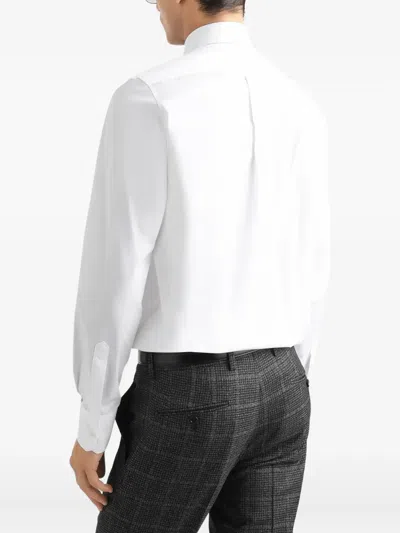 Dolce & Gabbana Long-sleeved Button-up Shirt In White