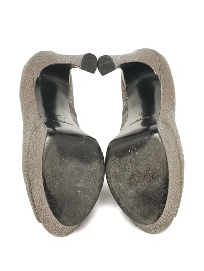 Pre-owned Saint Laurent 150mm Platform Peep-toe Pumps