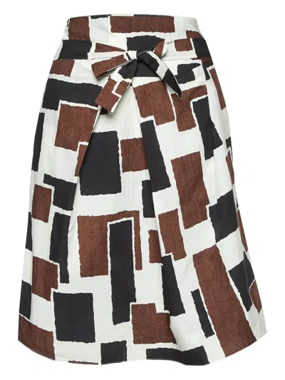 Pre-owned Marni Geometric-print Wrap Skirt