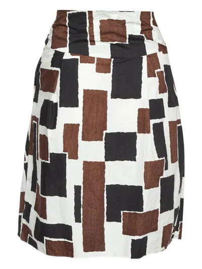 Pre-owned Marni Geometric-print Wrap Skirt