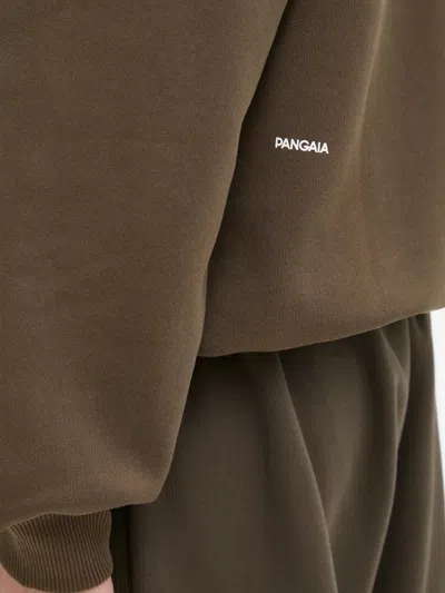 Pangaia Polo-collar Sweatshirt In Brown
