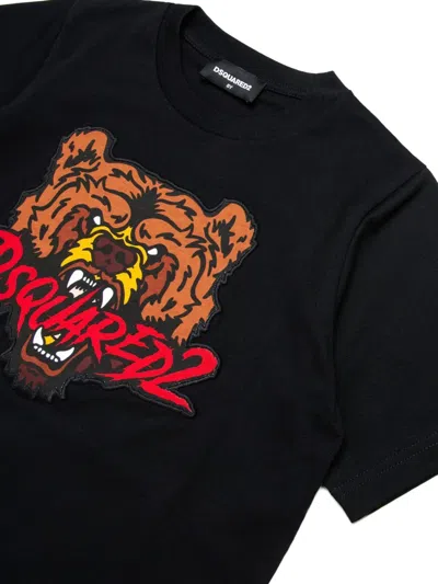 Dsquared2 Embroidered T-shirt In Black