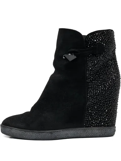 Pre-owned Le Silla  90mm Suede Wedge Boots