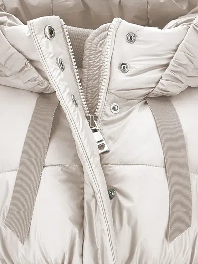Monnalisa Hooded Puffer Coat In Nude