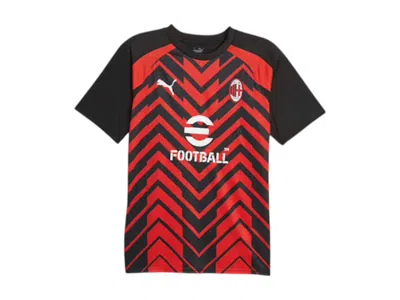 Pre-owned Puma Men's  Ac Milan Prematch Jersey In For All Time Red/black