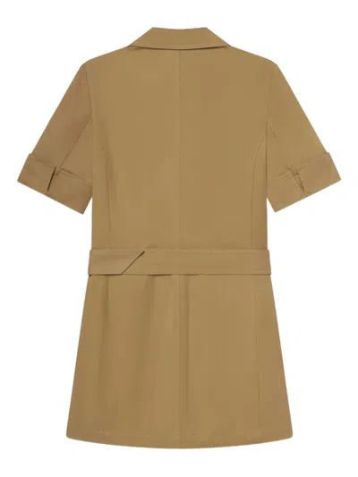 Frame Womens Khaki Tan Utility Patch-pocket Belted Cotton-blend Playsuit In Brown