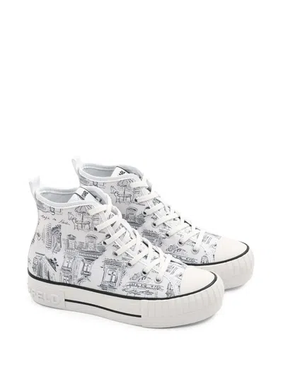 Karl Lagerfeld X Jorge Parra High-top Sneakers In White