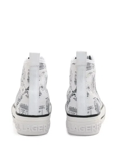 Karl Lagerfeld X Jorge Parra High-top Sneakers In White