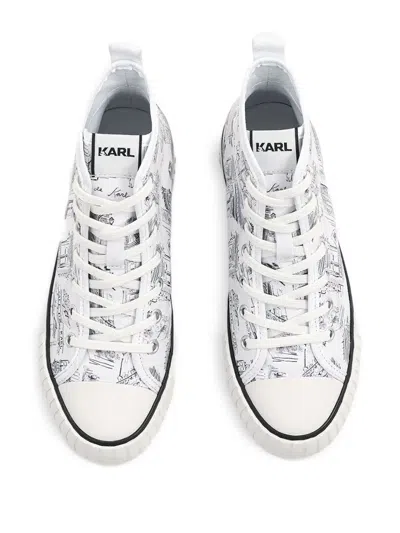 Karl Lagerfeld X Jorge Parra High-top Sneakers In White