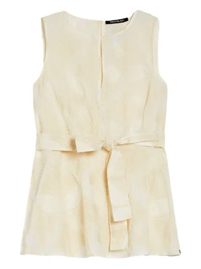 Pennyblack Patterned-jacquard Belted Vest In Neutral
