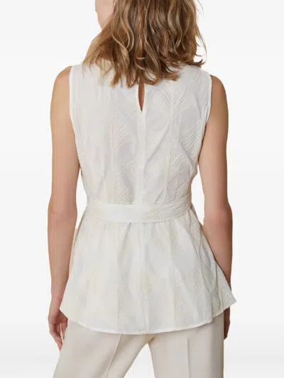 Pennyblack Patterned-jacquard Belted Vest In Neutral