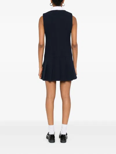Maje Pleated-collar Dress In Black