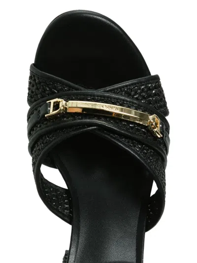 Twinset 100mm Buckled Interwoven Sandals In Black