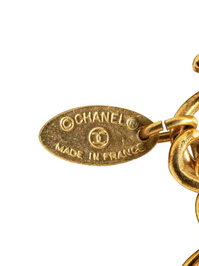 Pre-owned Chanel 1970-1980 Gold Plated Lion Head Choker Costume Necklace