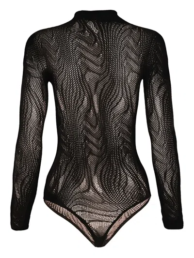 Wolford Snake Lace Bodysuit In Black