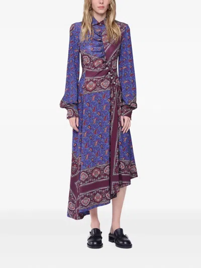 Rabanne Asymmetric Shirt Dress In Multi