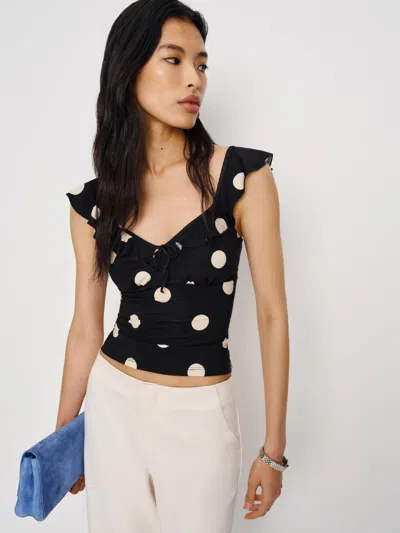 Reformation Lemmy Knit Top In Animal Print