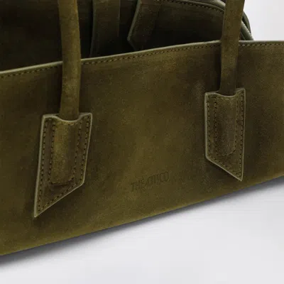 Attico The  La Passeggiata Small Bag In Khaki Green Suede